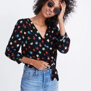 Madewell Black Floral Blouse